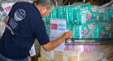 Arjantin'de depremzedeler için toplanan yardım malzemesi Türkiye'ye yollandı