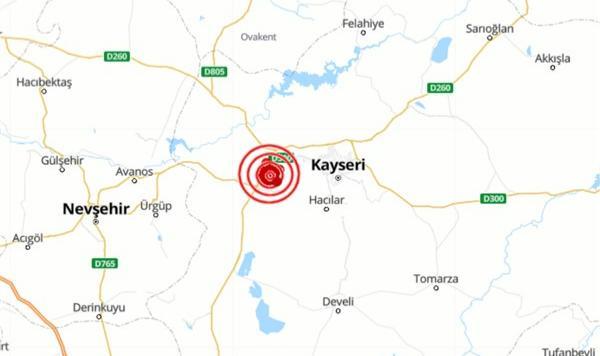 Kayseri'de 4.9 büyüklüğünde deprem