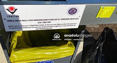 Güneş enerjili geri dönüşüm konteyneri sera gazı emisyonunu azaltıyor