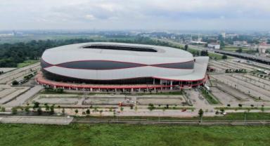 Türkiye-Galler maçı öncesi Samsun'da stat ve antrenman sahası çevresi düzenleniyor