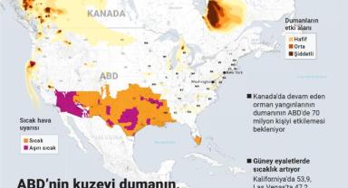 Kanada'daki orman yangınlarının dumanının ABD'de 70 milyon kişiyi etkilemesi bekleniyor