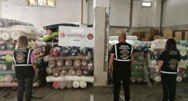 Mersin'de 267 bin metre kaçak kumaşa el konuldu