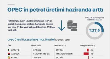 OPEC'in petrol üretimi haziranda 91 bin varil arttı