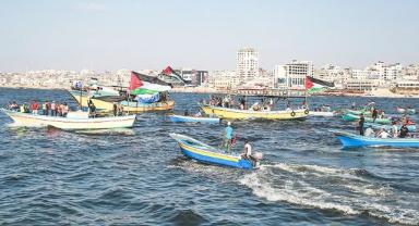 Gazze'deki Filistinli balıkçılardan 