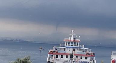İzmit Körfezi'nde çıkan hortum görüntülendi