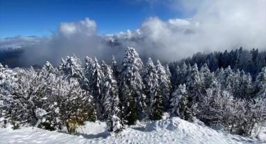 Yaylalarda kar yağışı etkili oldu