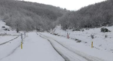 Tekirdağ'ın yüksek kesimlerinde kar etkili oldu