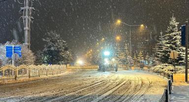 Erzurum'da kar yağışı