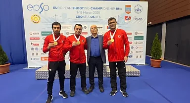 Avrupa şampiyonu milli atıcılar, yurda döndü