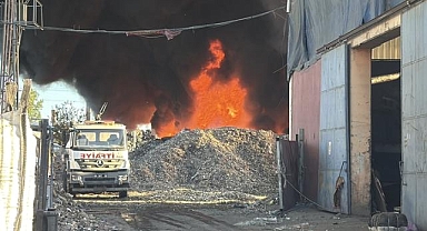 Adana'da geri dönüşüm fabrikasında çıkan yangına müdahale ediliyor