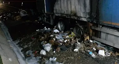 Kuzey Marmara Otoyolu'nda kamyonda çıkan yangın söndürüldü