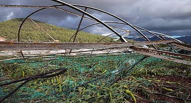 Mersin'de oluşan hortum seralara zarar verdi