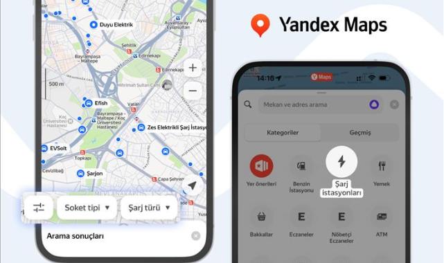 Yandex Maps'te elektrikli araç sahipleri için yeni özellik