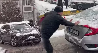 İstanbul'da kar nedeniyle sürücüler zor anlar yaşadı
