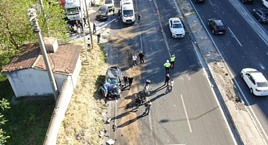 İzmir'de freni patlayan tır 9 araca çarptı