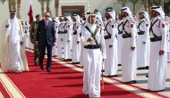 Cumhurbaşkanı Erdoğan, Katar Emiri Şeyh Temim tarafından törenle karşılandı