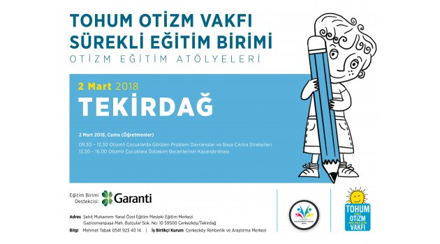 Otizm Eğitim Atölyeleri Tekirdağ’da!