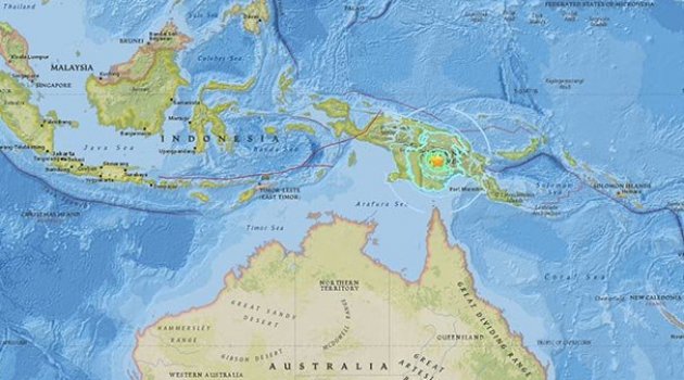 Papua Yeni Gine'de 6,7 büyüklüğünde deprem
