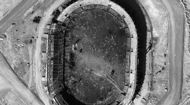 Savaştan sonra stadyum havadan görüntülendi